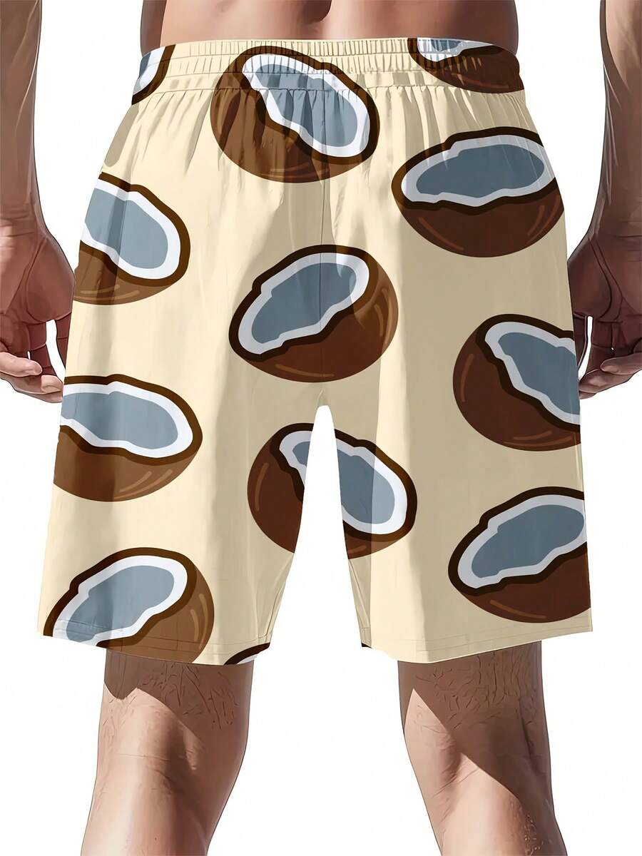 Mens Coconut Print Swim Trunks - Swim Trunk Quick Dry recension och pris